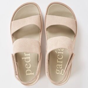 Pedro Garcia Lory Slingback Platform Sandal Seasalt Castoro Tan 8.5 US / 38.5 EU